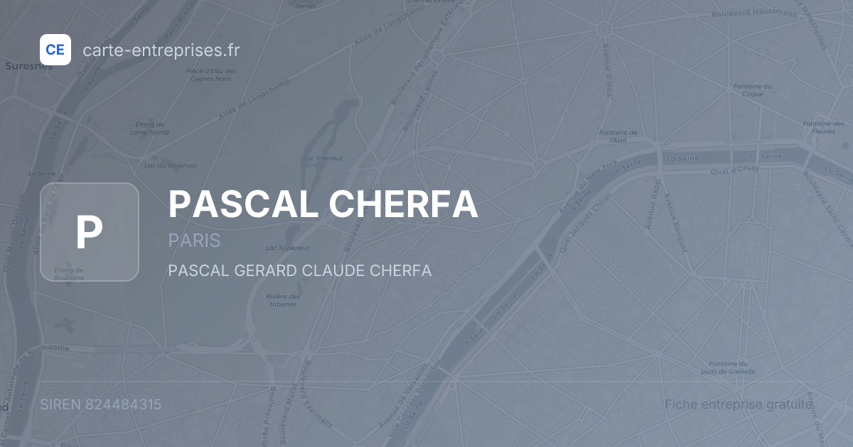 PASCAL CHERFA — 824484315 — fiche entreprise