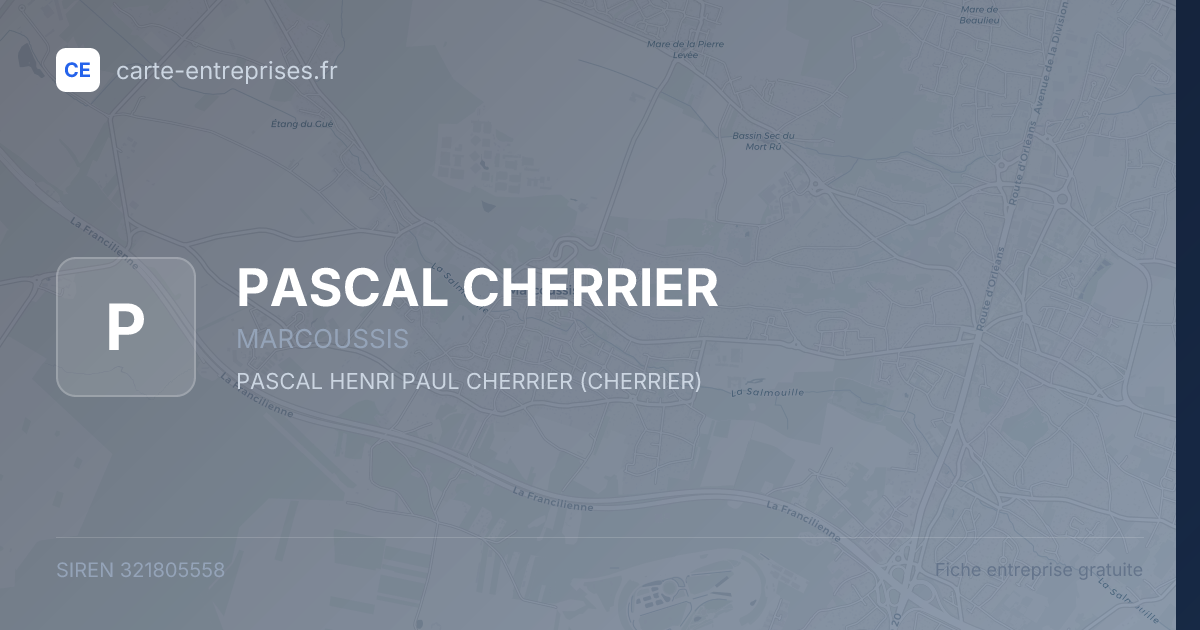 PASCAL CHERRIER — 321805558 — fiche entreprise