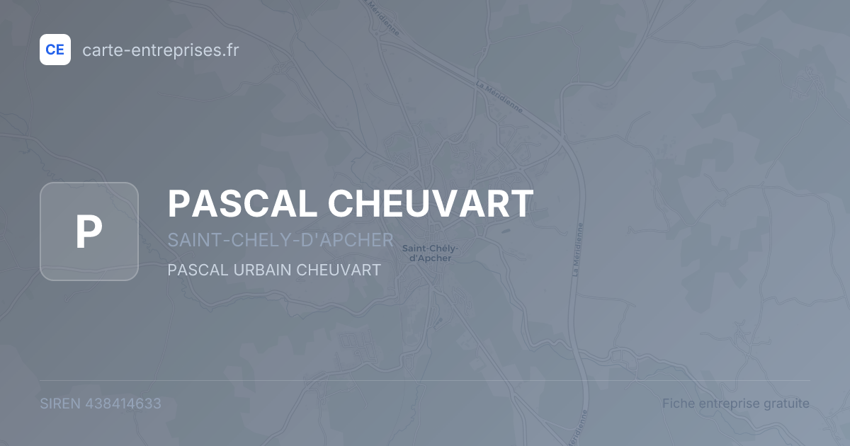 PASCAL CHEUVART — 438414633 — fiche entreprise