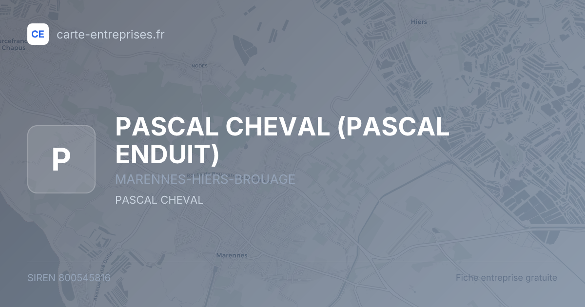 PASCAL CHEVAL (PASCAL ENDUIT) — 800545816 — fiche entreprise