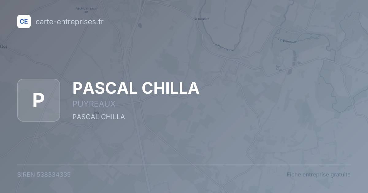 PASCAL CHILLA — 538334335 — fiche entreprise
