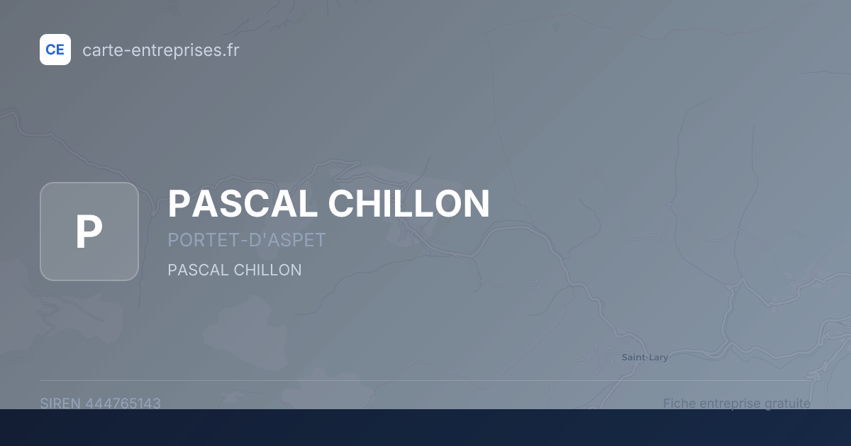 PASCAL CHILLON — 444765143 — fiche entreprise