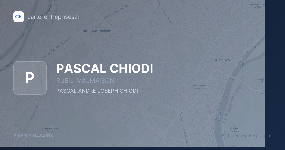 PASCAL CHIODI — 351484613 — fiche entreprise