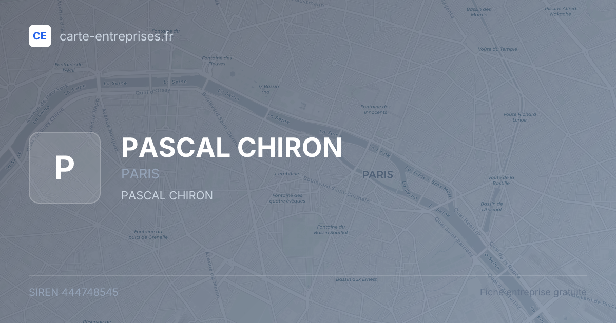 PASCAL CHIRON — 444748545 — fiche entreprise