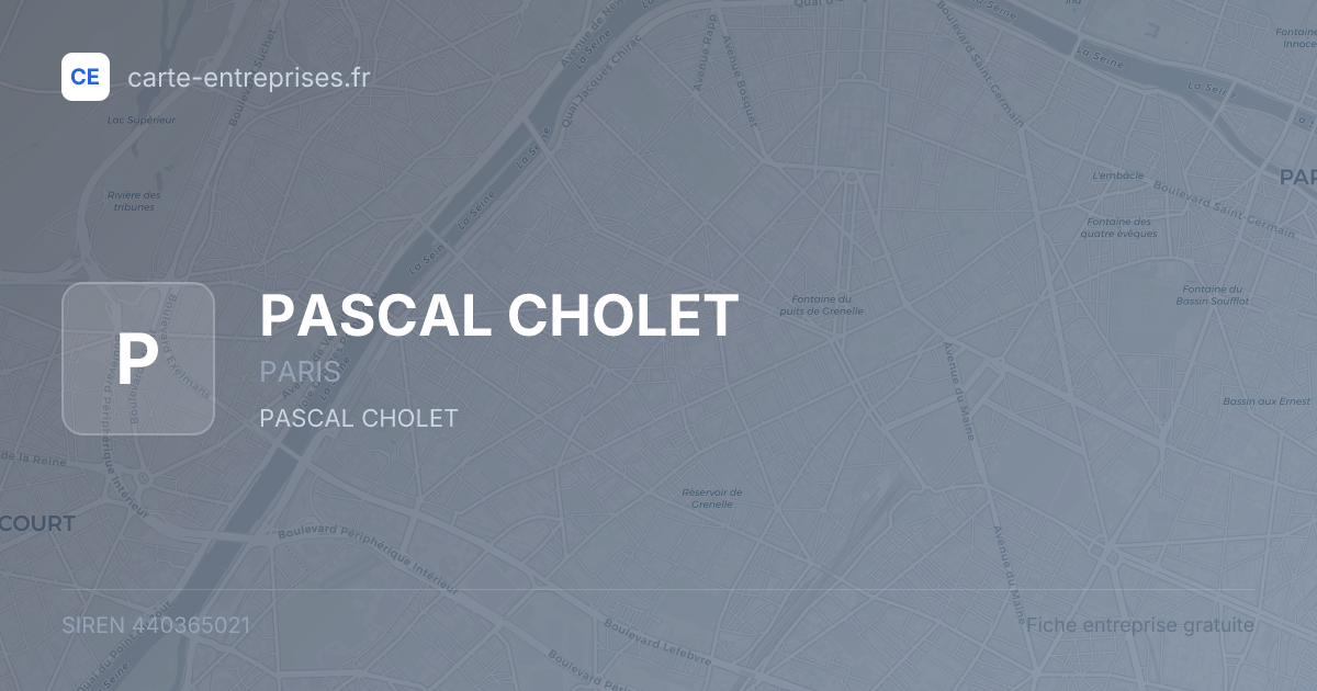 PASCAL CHOLET — 440365021 — fiche entreprise