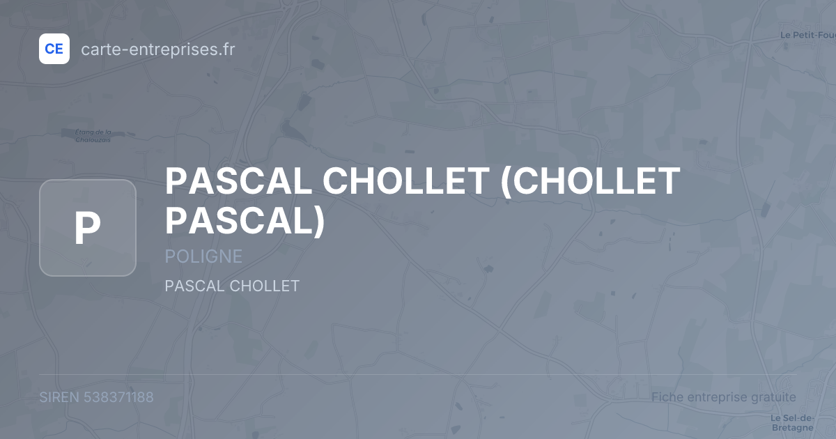 PASCAL CHOLLET (CHOLLET PASCAL) — 538371188 — fiche entreprise