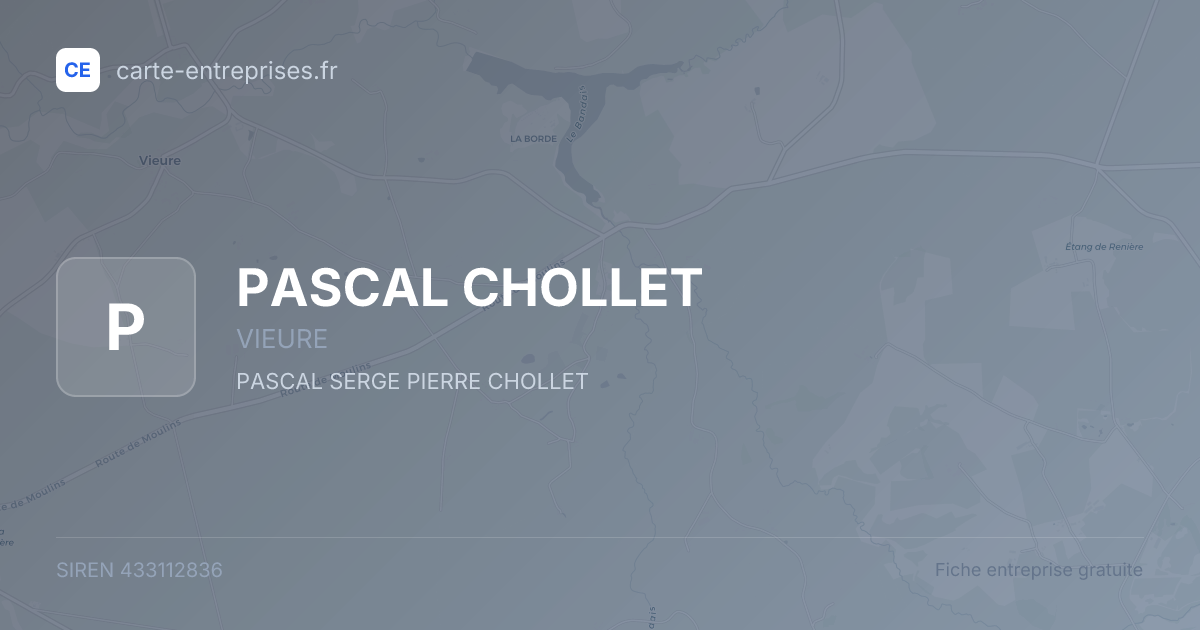 PASCAL CHOLLET — 433112836 — fiche entreprise