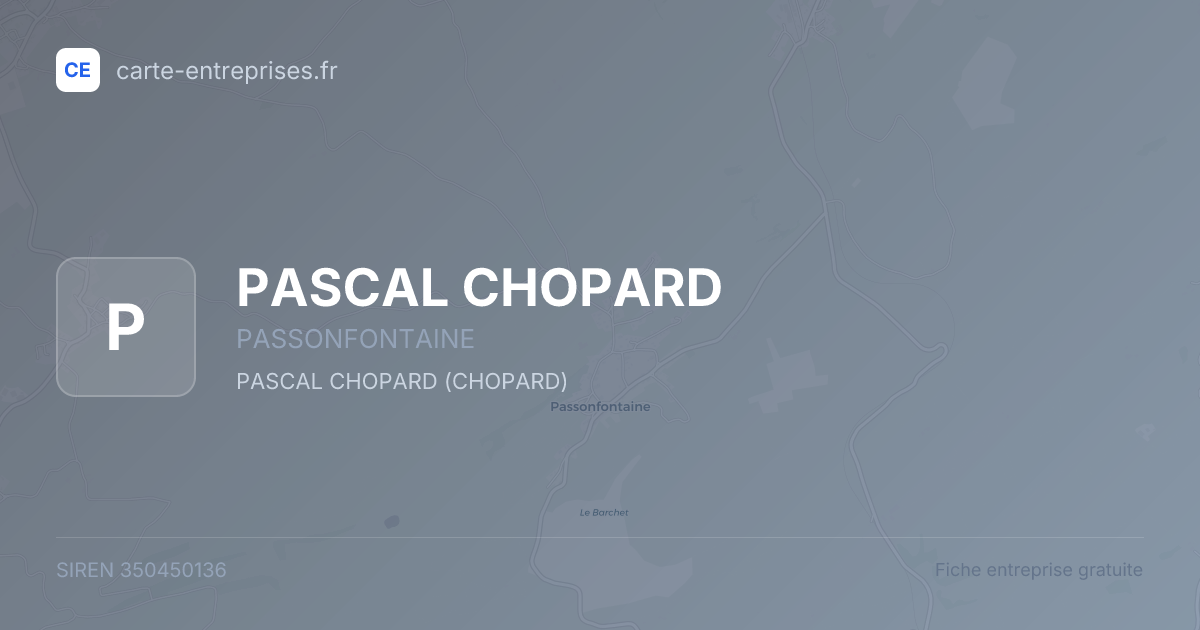 PASCAL CHOPARD — 350450136 — fiche entreprise