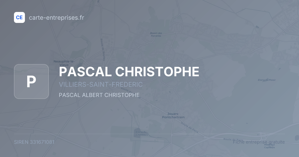 PASCAL CHRISTOPHE — 331671081 — fiche entreprise