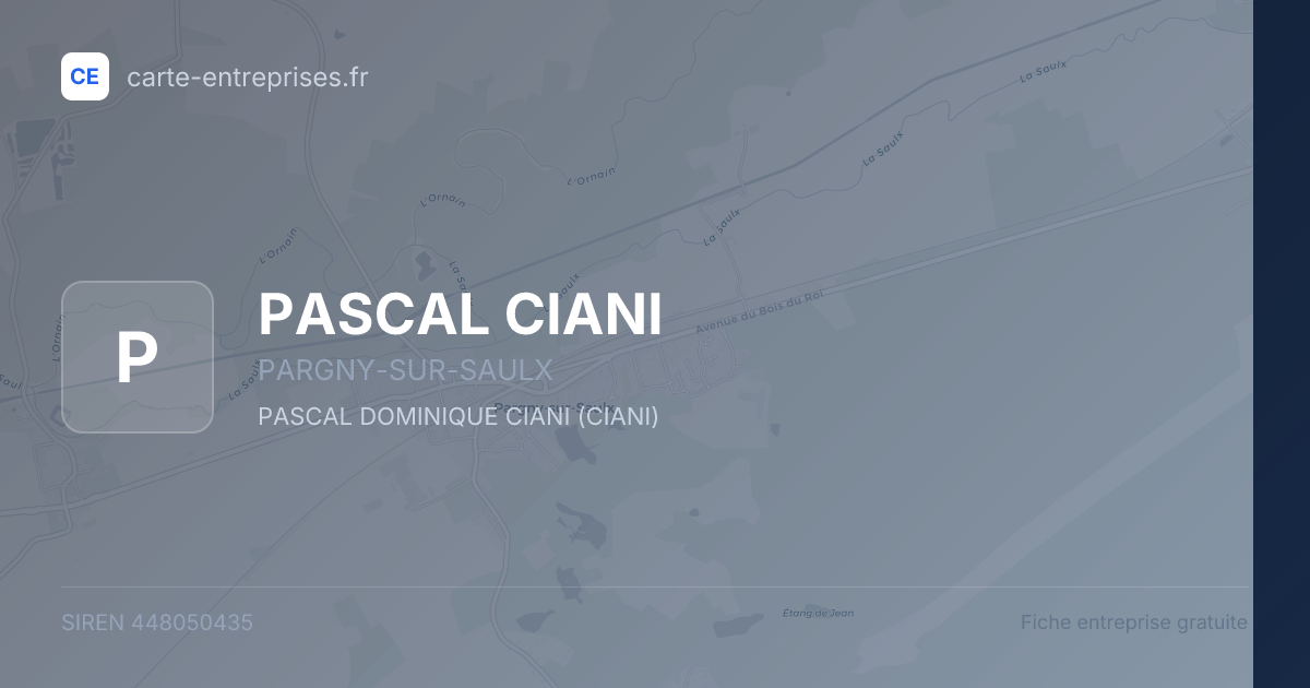 PASCAL CIANI — 448050435 — fiche entreprise