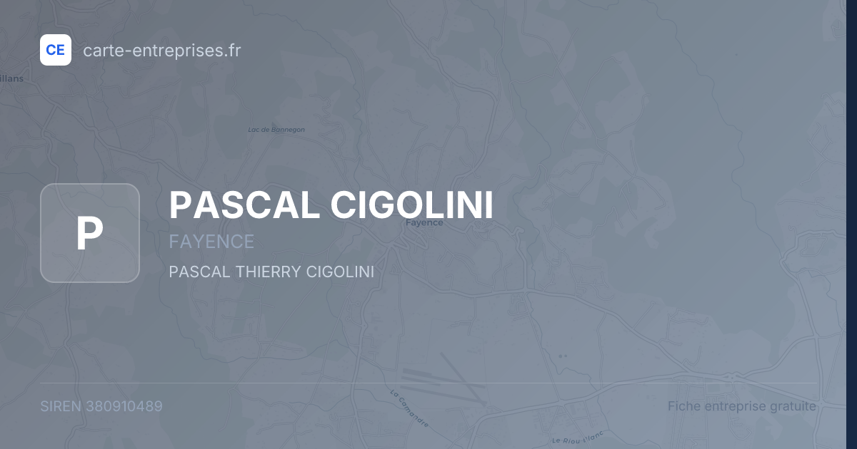 PASCAL CIGOLINI — 380910489 — fiche entreprise