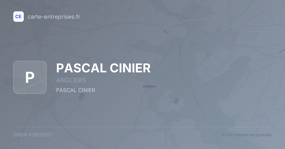 PASCAL CINIER — 419875851 — fiche entreprise