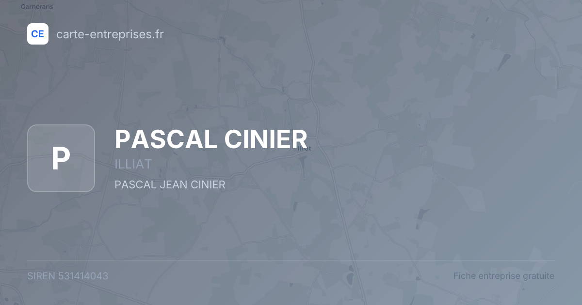 PASCAL CINIER — 531414043 — fiche entreprise