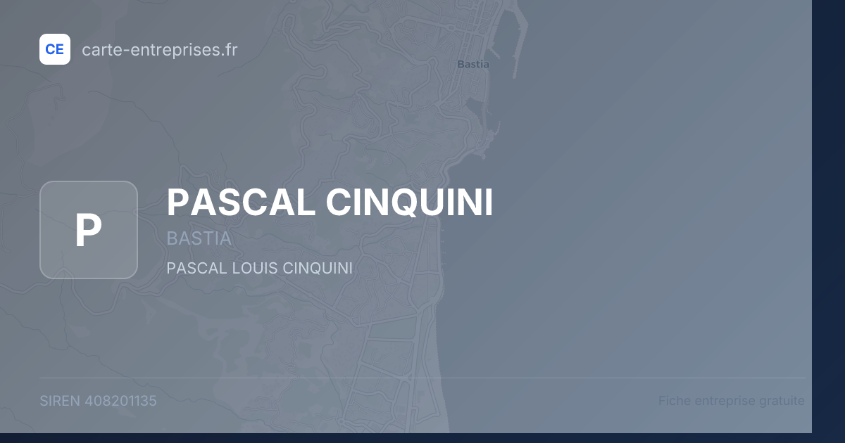 PASCAL CINQUINI — 408201135 — fiche entreprise
