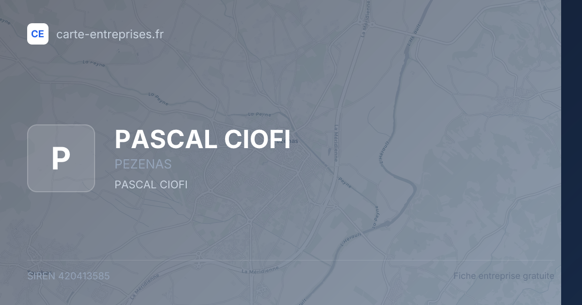 PASCAL CIOFI — 420413585 — fiche entreprise