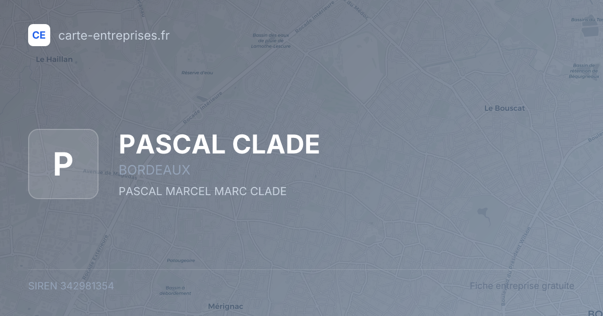 PASCAL CLADE — 342981354 — fiche entreprise