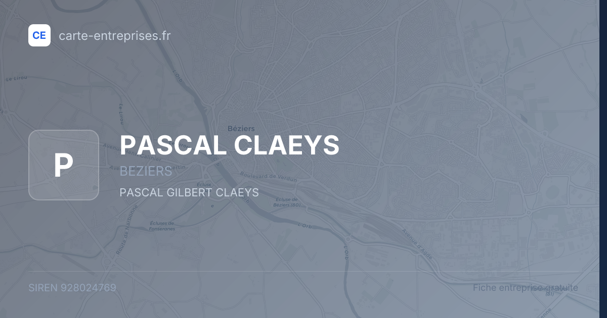 PASCAL CLAEYS — 928024769 — fiche entreprise