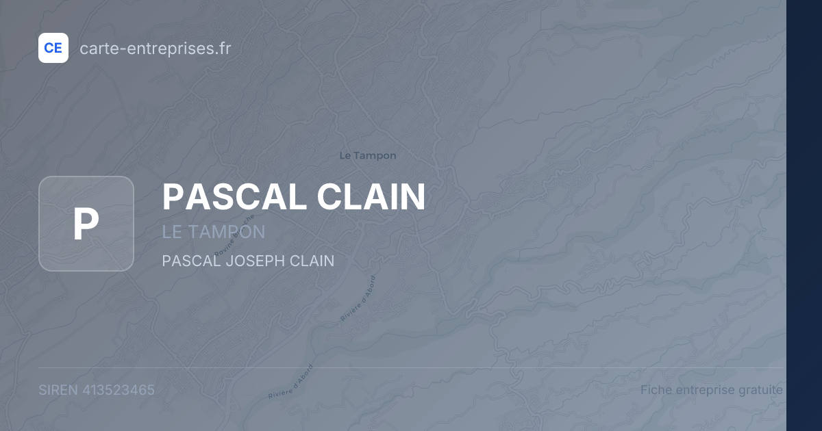 PASCAL CLAIN — 413523465 — fiche entreprise