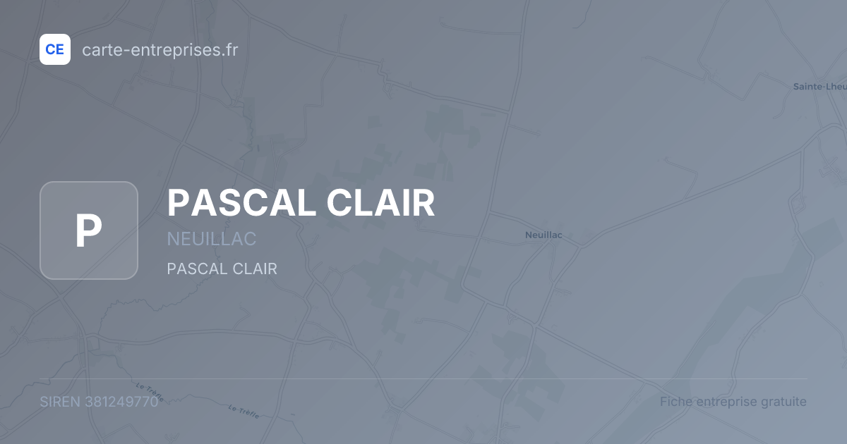 PASCAL CLAIR — 381249770 — fiche entreprise