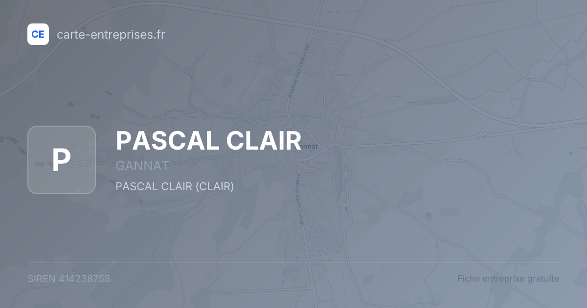 PASCAL CLAIR — 414238758 — fiche entreprise