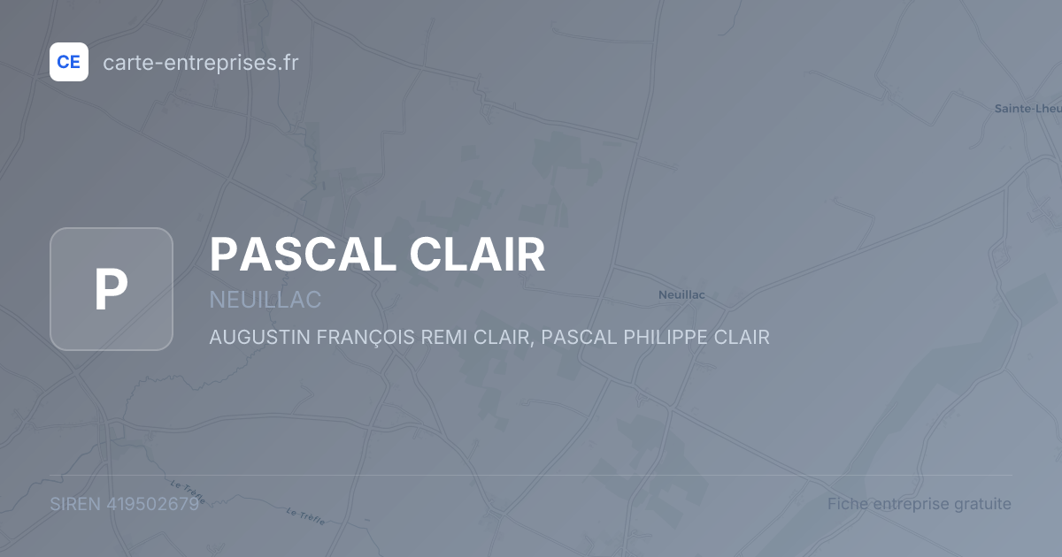 PASCAL CLAIR — 419502679 — fiche entreprise