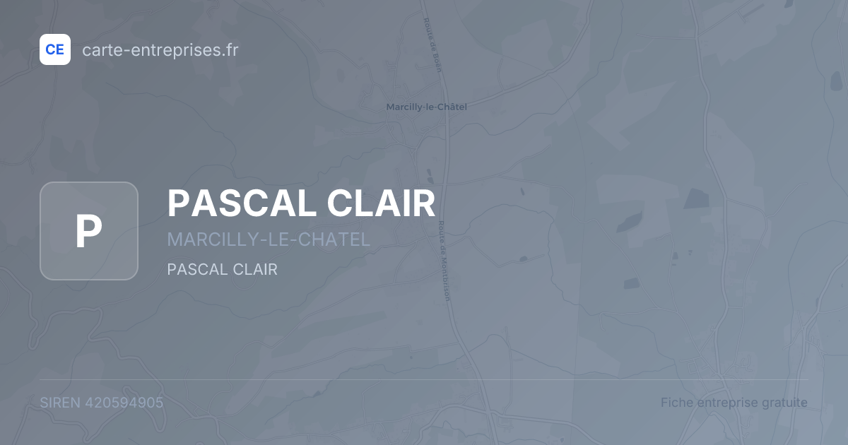 PASCAL CLAIR — 420594905 — fiche entreprise