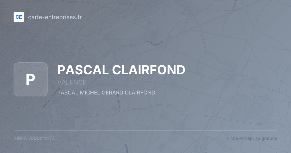 PASCAL CLAIRFOND — 388321473 — fiche entreprise