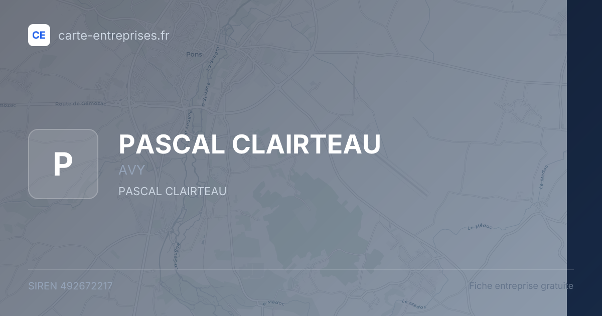 PASCAL CLAIRTEAU — 492672217 — fiche entreprise