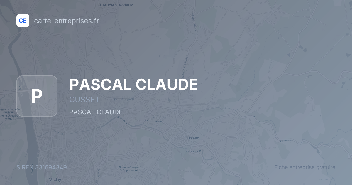PASCAL CLAUDE — 331694349 — fiche entreprise