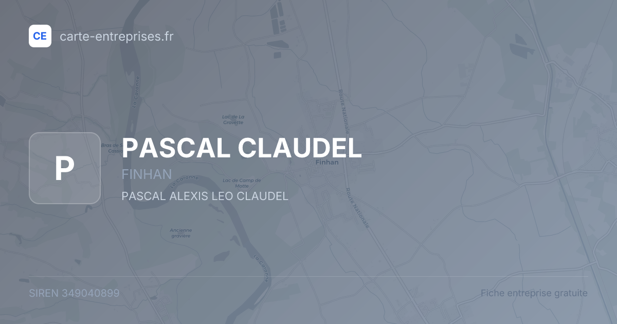 PASCAL CLAUDEL — 349040899 — fiche entreprise