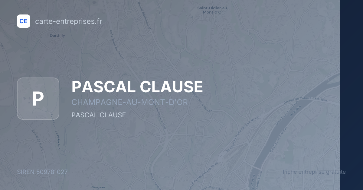 PASCAL CLAUSE — 509781027 — fiche entreprise
