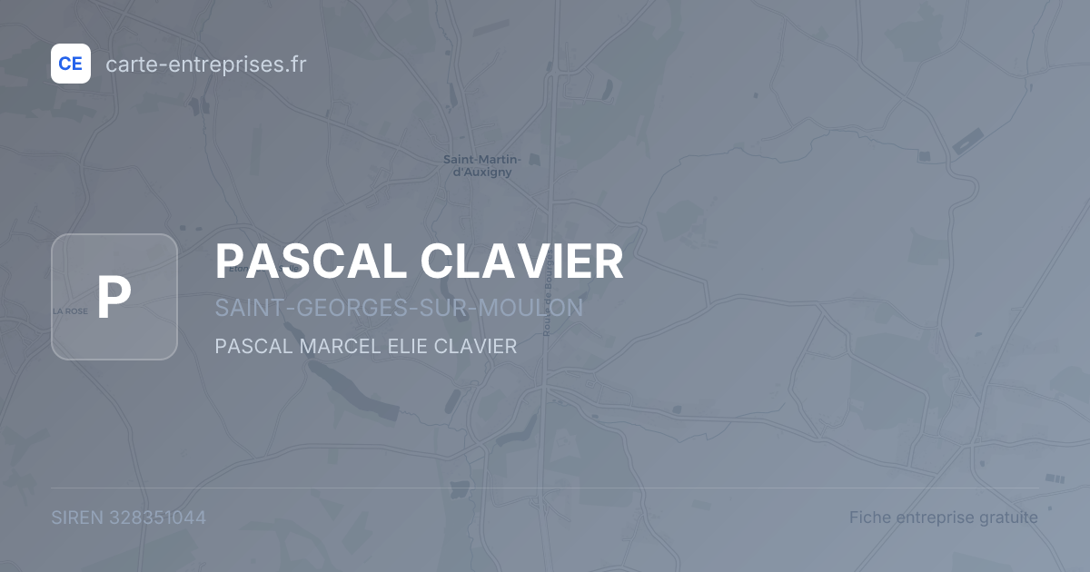 PASCAL CLAVIER — 328351044 — fiche entreprise