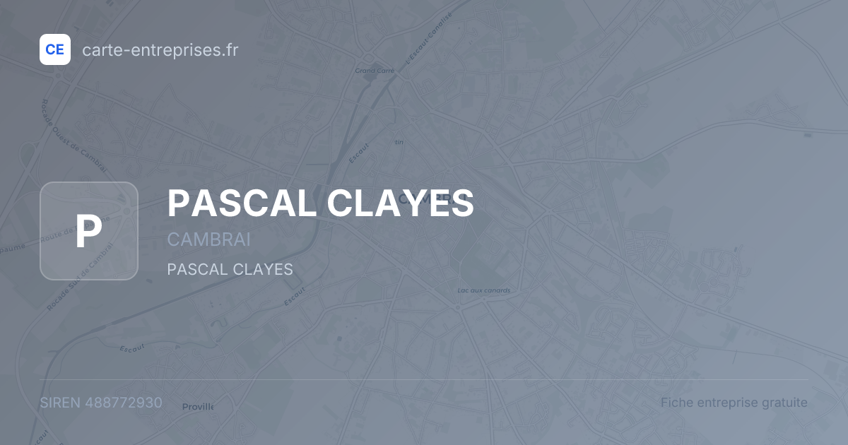 PASCAL CLAYES — 488772930 — fiche entreprise
