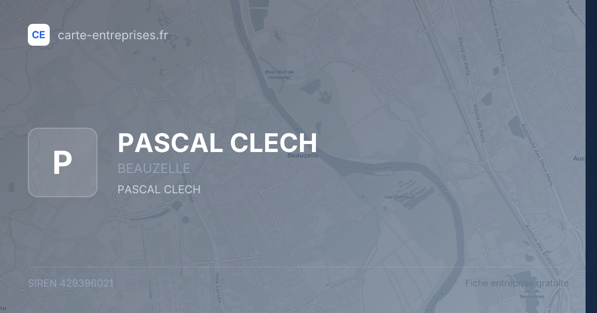 PASCAL CLECH — 429396021 — fiche entreprise
