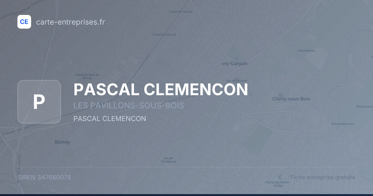PASCAL CLEMENCON — 347660078 — fiche entreprise