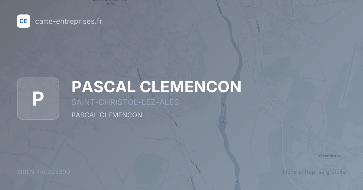 PASCAL CLEMENCON — 480225200 — fiche entreprise