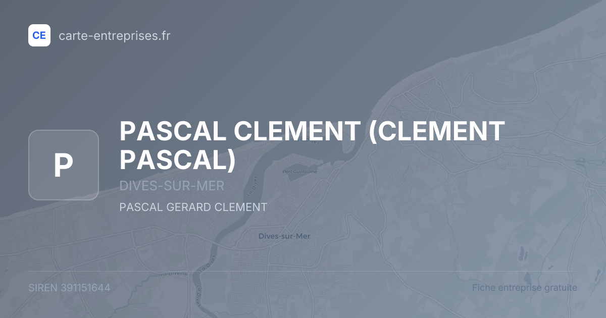 PASCAL CLEMENT (CLEMENT PASCAL) — 391151644 — fiche entreprise