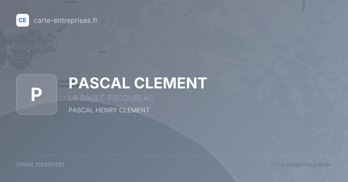 PASCAL CLEMENT — 316367481 — fiche entreprise