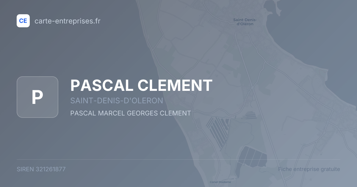 PASCAL CLEMENT — 321261877 — fiche entreprise