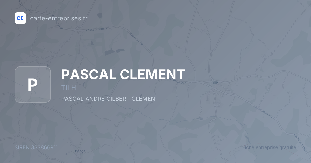 PASCAL CLEMENT — 333866911 — fiche entreprise