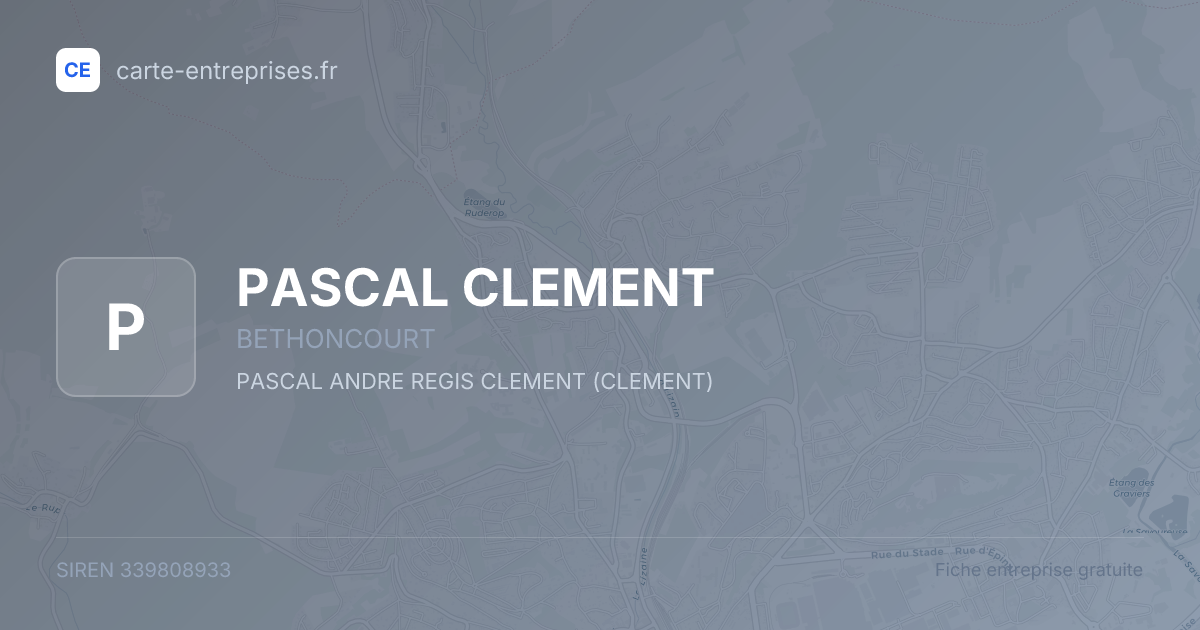 PASCAL CLEMENT — 339808933 — fiche entreprise