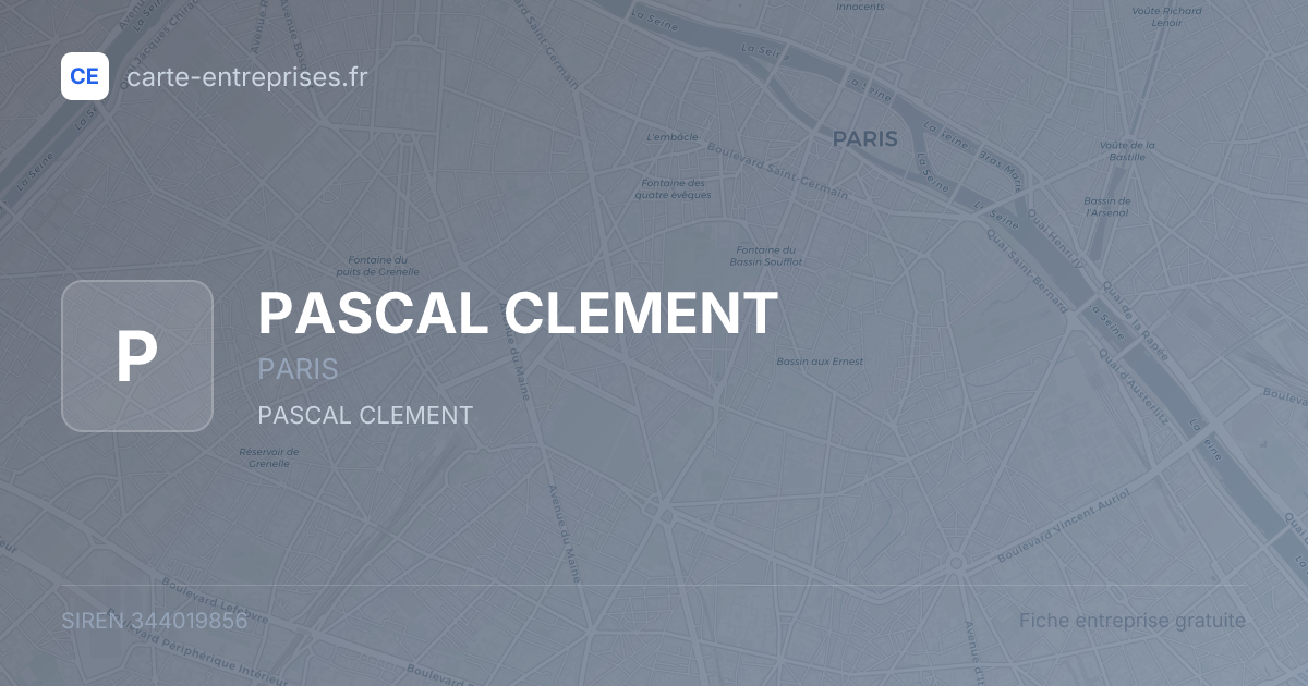 PASCAL CLEMENT — 344019856 — fiche entreprise
