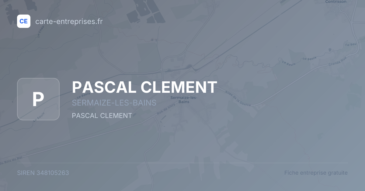 PASCAL CLEMENT — 348105263 — fiche entreprise