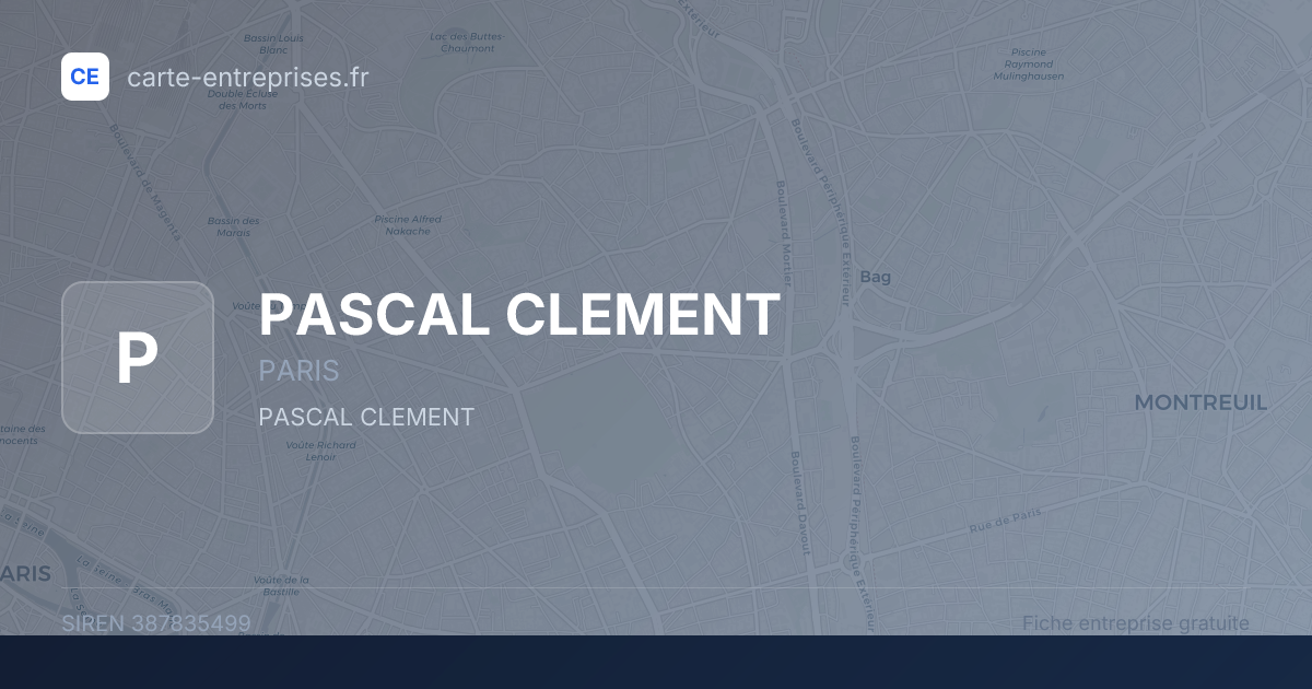 PASCAL CLEMENT — 387835499 — fiche entreprise