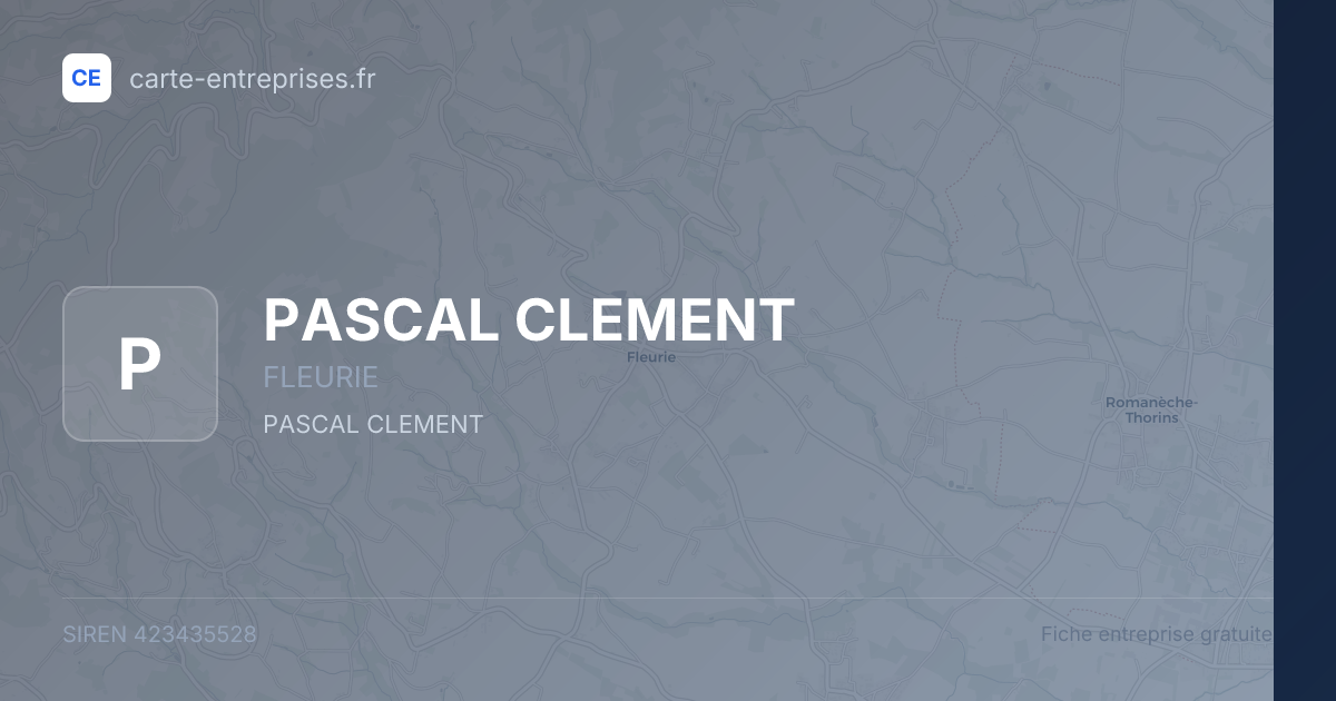 PASCAL CLEMENT — 423435528 — fiche entreprise
