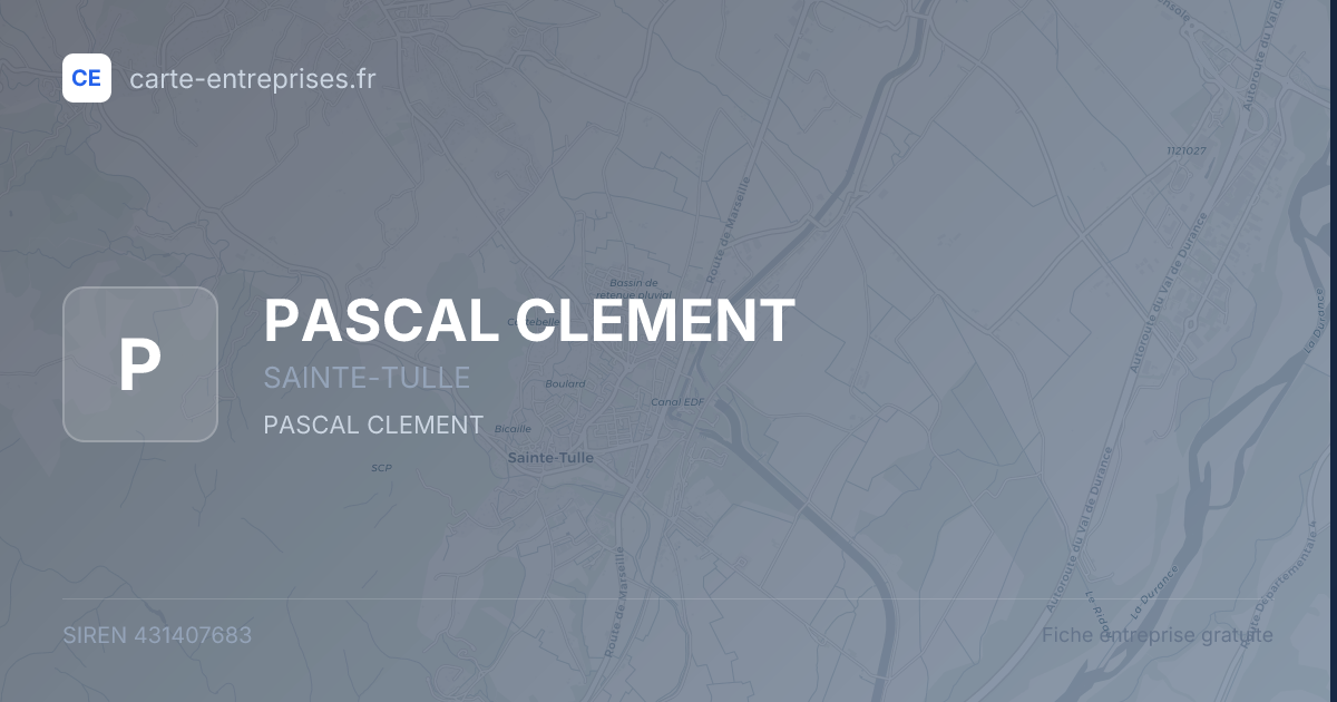 PASCAL CLEMENT — 431407683 — fiche entreprise