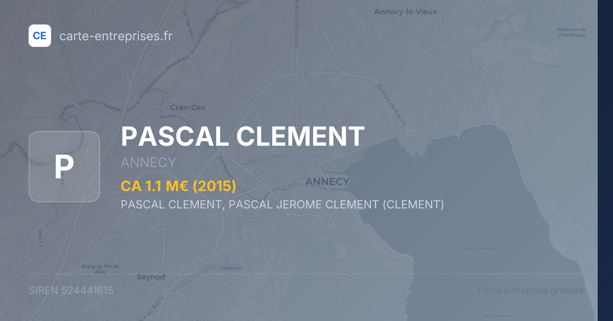 PASCAL CLEMENT — 524441615 — fiche entreprise