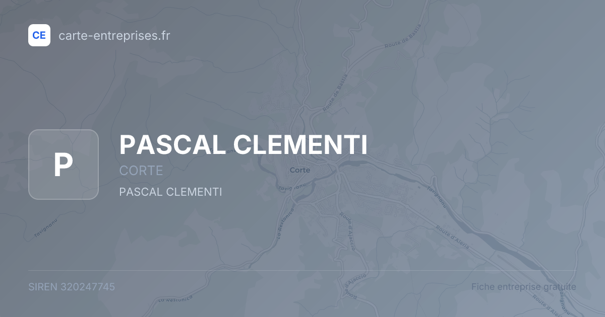 PASCAL CLEMENTI — 320247745 — fiche entreprise