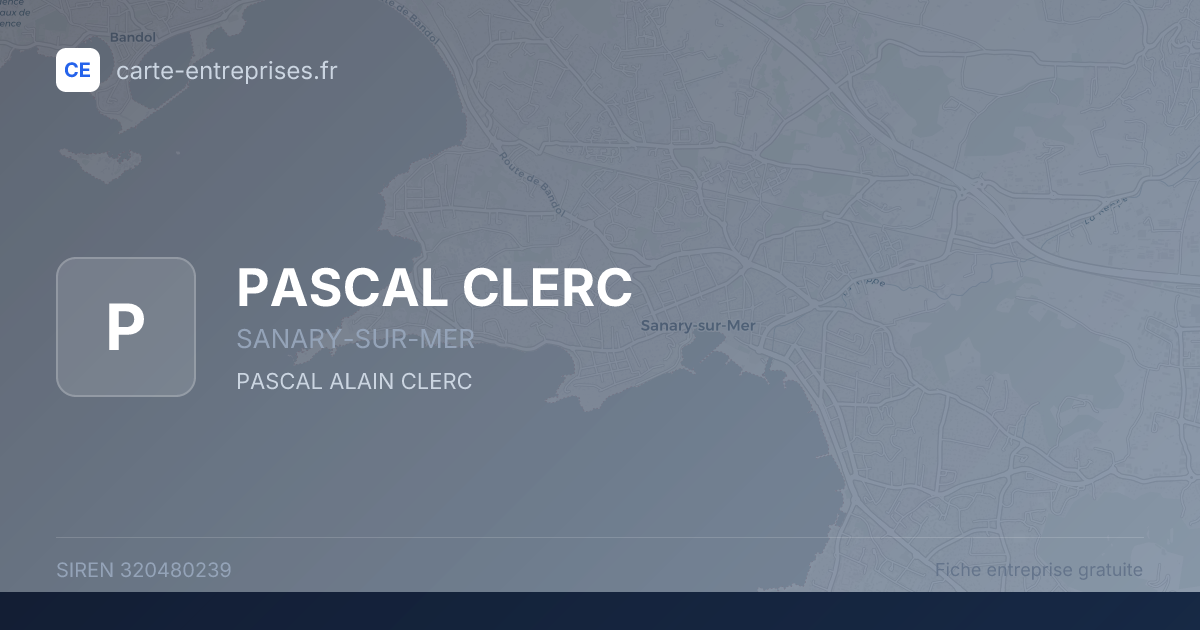 PASCAL CLERC — 320480239 — fiche entreprise