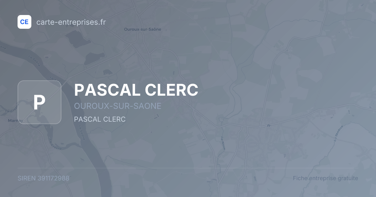 PASCAL CLERC — 391172988 — fiche entreprise